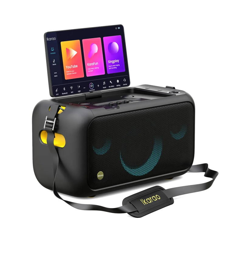 Microfones sem fio com base e longa autonomia para karaokê