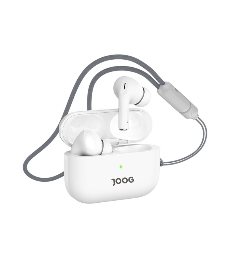 Fone de ouvido sem fio Joog Air2 Pro branco com estojo de carregamento